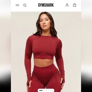 Gymshark x Analis Seamless Long Sleeve Crop Top - Reps Red/Carmine Red